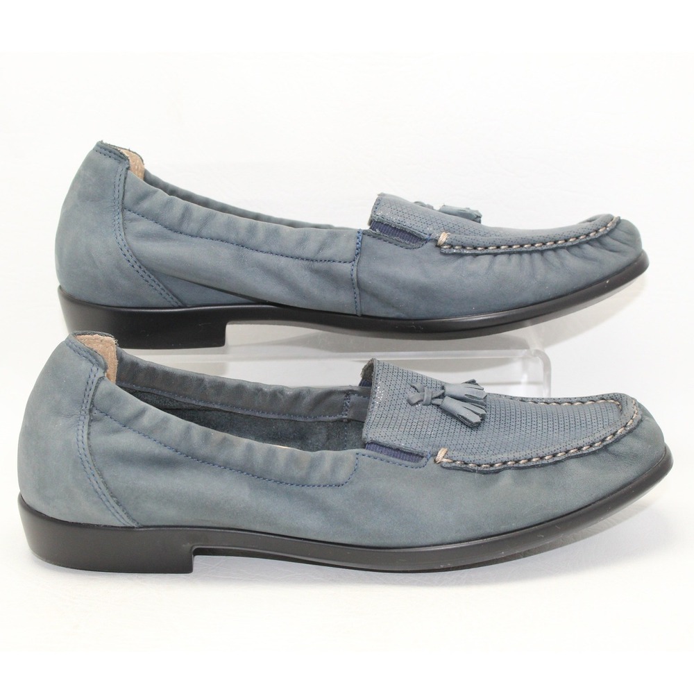 SAS Hope Blue Nubuck Leather Tassel Loafers Womens 9.5 M Made in USA L6894915